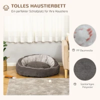 PawHut hondenmand hondenmat hondenkussen hondenmatras rond hondenbed hondensofa huisdierbed voor honden katten linnenachtig polyester donkergrijs + crèmewit 85 x 85 x 35 cm(m-5)