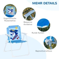 Outsunny tuintafelset voor kinderen van 3-6 jaar, haaiendesign, blauw(m-6)