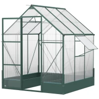 Outsunny Kas voor in de tuin kweekkas tomatenhuis koude kas 190 x 190 x 220 cm(m-11)