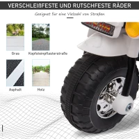 HOMCOM Elektro Kindermotorrad Kinderfahrzeug Elektrofahrzeug mit Musik und Beleuchtung 18-36 Monate Stahl Weiß 80x35x52 cm(m-5)