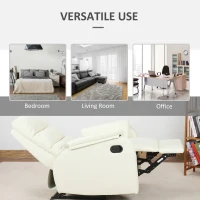 Homcom Fotoliu Relax Crem – Piele Sintetica, Rabatabil Manual(m-7)