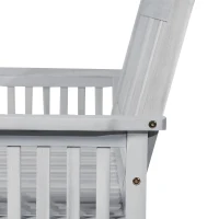 Outsunny® 2-Sitzer Sitzbank Gartenbank Holzbank mit Armlehne Landhausstil Akazienholz Grau 117 x 63 x 90 cm(m-5)