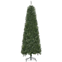 HOMCOM Árbol de Navidad Artificial 180 cm Ignífugo con 493 Ramas Hojas de PVC Decoración Navideña para Interiores Verde(m-1)