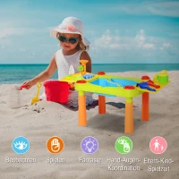 HOMCOM® Zabawka do Piasku dla Dzieci 16 Części Stolik Plaża od 3 Roku Życia PP Wielokolorowy(m-4)