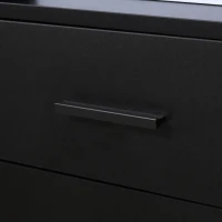 Vinsetto Printer Stand with Wheels, Mobile Printer Table with Open Shelves, Drawers and Enclosed Compartment for Home Office, 80W x 38.5D x 74.5Hcm, Black(m-9)