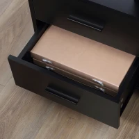 Vinsetto Printer Stand with Wheels, Mobile Printer Table with Open Shelves, Drawers and Enclosed Compartment for Home Office, 80W x 38.5D x 74.5Hcm, Black(m-7)