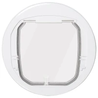 PawHut klapka dla kota, klapka dla psa 4-kierunkowe zamknięcie na magnes, klapka dla zwierząt domowych, Ø 44 cm(m-11)