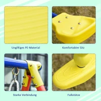 Outsunny Kinderschommel tuinschommel 2 schommels met wip in hoogte verstelbaar van 3-5 jaar(m-6)