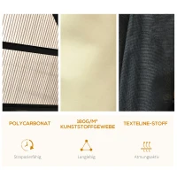 Outsunny Pawilon Ogrodowy Hardtop 4,2 x 3,6 m, Zasłony z Siatką Przeciwkomarową, Aluminiowa Konstrukcja, Brąz+Krem(m-6)