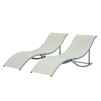 Outsunny zestaw 2 leżaków z aluminium 165 cm x 61 cm x 63 cm(m-11)