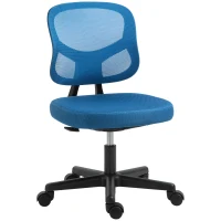 Vinsetto Mesh Bürostuhl Schreibtischstuhl Drehstuhl 360° drehbar Höhenverstellbar Blau 52 x 54 x 74-84 cm(m-1)
