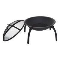 Outsunny MISA NA OGNISKO OGRODOWE PALENISKO 55 cm czarna(m-7)