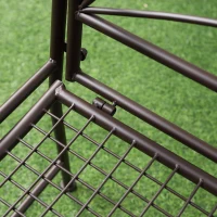 Ławka ogrodowa dla dwojga w stylu antycznym Metal Coffee 114 x 53,5 x 91 cm Outsunny(m-7)