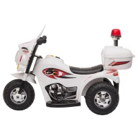 HOMCOM Elektro Kindermotorrad Kinderfahrzeug Elektrofahrzeug mit Musik und Beleuchtung 18-36 Monate Stahl Weiß 80x35x52 cm(m-7)