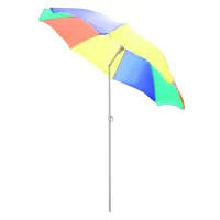 Zonnescherm strandparasol party parasol met zwengel tuinscherm 160 cm veelkleurig(m-9)
