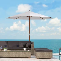 PARASOL OGRODOWY Z KORBKĄ DREWNIANY BALKONOWY Φ2,7M TOPOLA(m-8)