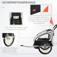 HOMCOM PRZYCZEPA DO ROWERU JOGGER  2 w 1 biała(m-5)