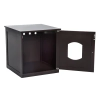 PawHut® Katzenhaus für Katzenbett, Katzentoilette Katzenschrank Katzenklo MDF Braun(m-5)