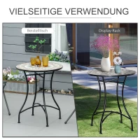 Tuintafel mozaiektafel balkontafel rond tuinmeubelen tafel mozaïek terras(m-6)