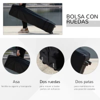 Outsunny Carpa de Fiesta Plegable 3,6x3,6 m Altura Ajustable en 3 Posiciones con Doble Techo y Bolsa de Transporte con Ruedas Marco de Acero Impermeable Gazebo para Jardín Exterior Gris y Blanco(m-5)