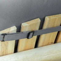 Outsunny set van 2 stoelkussens kussen voor tuinstoel zitkussen met rugleuning polyester(m-8)