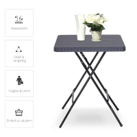Outsunny Klaptafel inklapbare tafel tuintafel balkontafel picknicktafel campingtafel 60x60 cm(m-4)