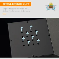 Outsunny vuurschaal met vonkenbescherming grillrooster vuurkorf open haard voor BBQ(m-7)