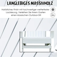 Outsunny tuinstoel, ligbank voor buiten, tuinmeubel, tuinzetel, balkonstoel, massief hout wit 97 x 72,5 x 93 cm tuinstoel ligbank voor buiten tuinmeubel tuinzetel balkonstoel | Aosom.de(m-4)