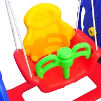 HOMCOM® Kinderrutsche Gartenrutsche Elefantenrutsche mit Schaukel(m-6)