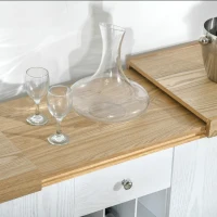 HOMCOM Weinregal für 18 Flaschen mit 2 Schränken MDF Weiß(m-8)