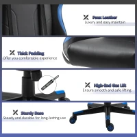 Vinsetto Professional Gaming Chair Height Adjustable Reclining Chair w/ Lumbar Support and Headrest, Blue(m-7)