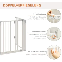 PawHut Hondenhekje met vouwdeur Wit 202,5 cm(m-4)