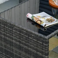 Outsunny 5 stuks Polyrattan tuinmeubelen rotan dining set tuinset grijs(m-8)