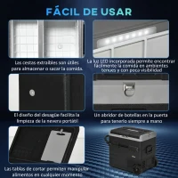 Outsunny Nevera Portátil Compresor 55L Eléctrica Refrigerador de Coche CC 12V/24V hasta -20℃ Mini Frigorífico Pantalla LED Táctil Asa Retráctil para Camping Viajes Automóvil 71,1x46x57,1 cm Negro(m-8)