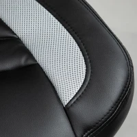 Vinsetto Racing Style Office Chair Faux Leather Breathable Mesh Adjustable Height Recliner with Wheels, Liftable Armrest, Grey(m-12)