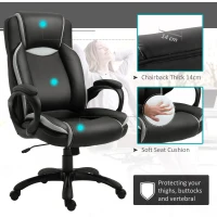 Vinsetto Ergonomic Executive Office Chair PU Leather Black and White(m-6)