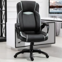 Vinsetto Ergonomic Executive Office Chair PU Leather Black and White(m-7)