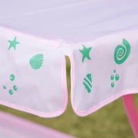 Outsunny kinderhangmat 2-zits kinderschommel met dak metaal roze(m-9)