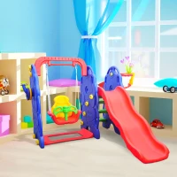 HOMCOM® Kinderrutsche Gartenrutsche Elefantenrutsche mit Schaukel(m-8)