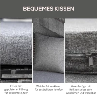 Outsunny rotan zonne-eiland met zonnekap bijzettafel in hoogte verstelbaar grijs(m-4)