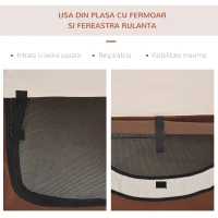 PawHut Geantă Trasport pentru Câini și Pisici Pliabilă, Culoarea cafelei, 61x46x51cm(m-6)