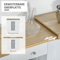 HOMCOM Weinregal für 18 Flaschen mit 2 Schränken MDF Weiß(m-6)