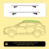 HOMCOM Barras de Tejadilho Universal para Carros Carris de Tejadilho com 123,5cm Trilho de Alumínio e Chave Carga 75kg Prata(m-5)