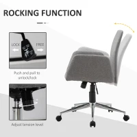 Vinsetto Swivel Office Chair Grey(m-5)