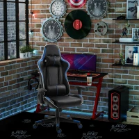 Vinsetto Professional Gaming Chair Height Adjustable Reclining Chair w/ Lumbar Support and Headrest, Blue(m-8)