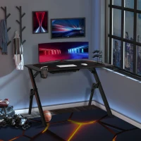 HOMCOM Gaming Desk Computer Table, Game Handle Holder Cup Holder Headset Hook, Spider Leg(m-2)