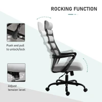 Vinsetto High-Back Office Chair Spandex Fabric Grey(m-4)