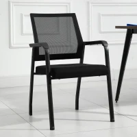 Vinsetto Set of 2 Stackable Meeting Chair Curved Mesh Black(m-9)