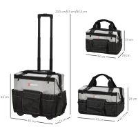 DURHAND® Werkzeugtrolley leer Werkzeugtaschen-Set mit Rollen 3-Größe Oxford-Gewebe(m-3)