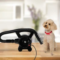 PawHut Soffiatore per Cani con Velocità e Temperatura Regolabili, 3 Beccucci Inclusi, Nero(m-2)